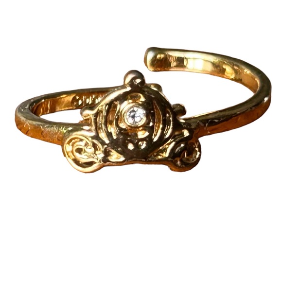 Disney Carriage Gold Tone Adjustable Ring Cinderella Princess - Picture 8 of 8